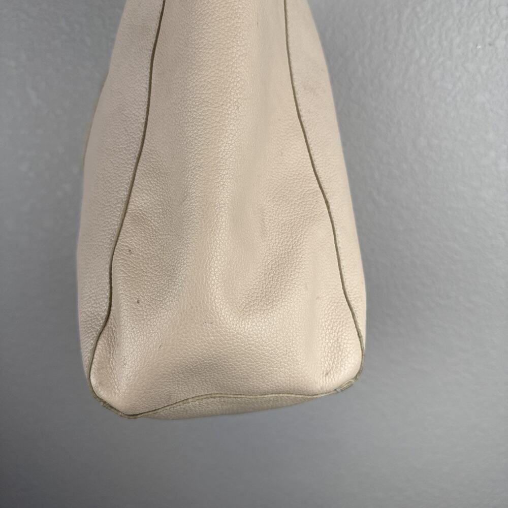 Lucky Brand Jaid Shoulder Tote Bag Purse Shopper Stucco Ivory Pebbled Leather - Picture 4 of 10